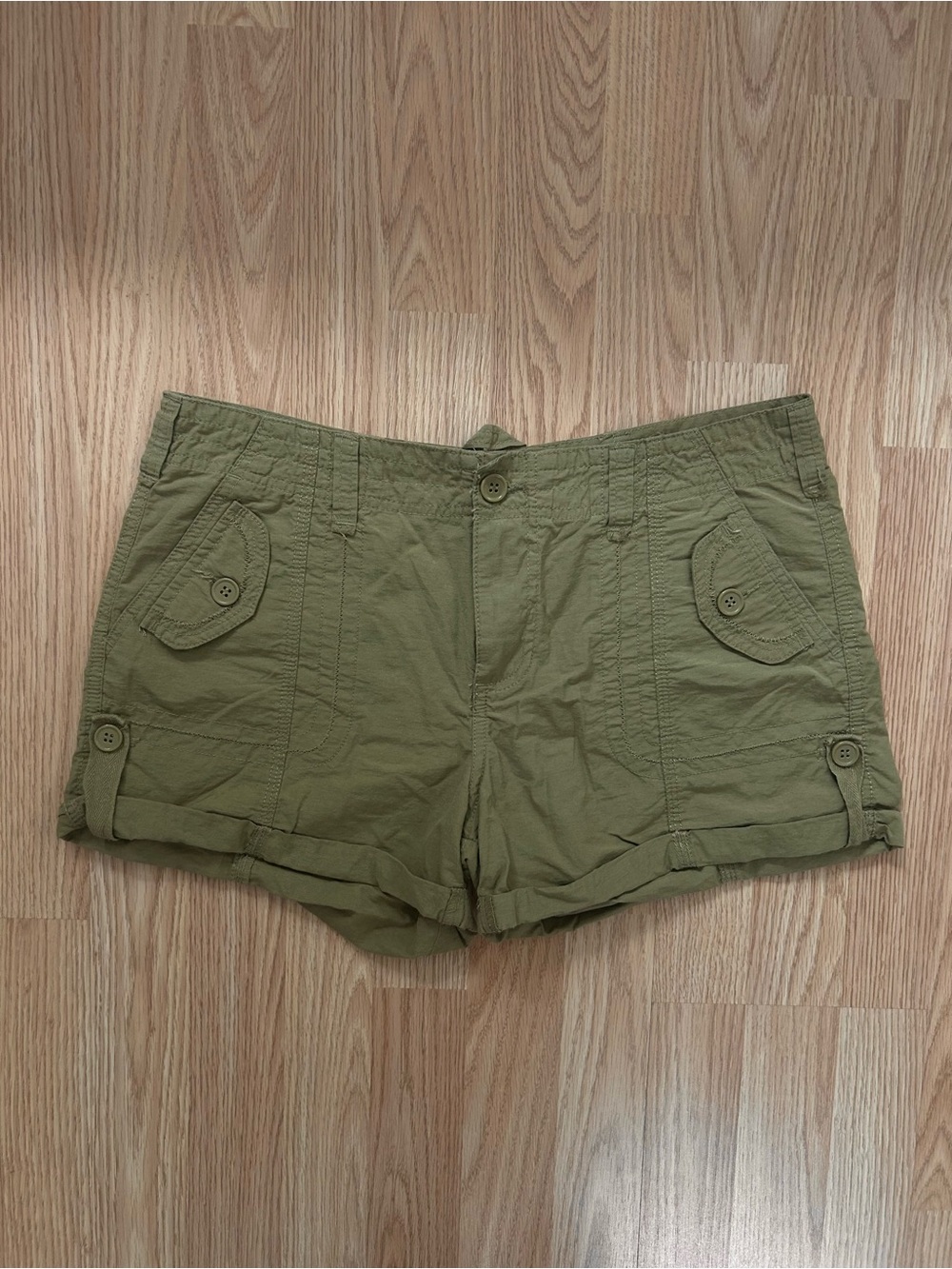 Almost Famous Olive Utility Cargo Shorts